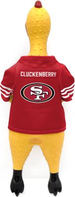 Show full view: Littlearth Rubber Chicken Squeaky Dog Chew Toy, San Francisco 49ers slide 2 of 5