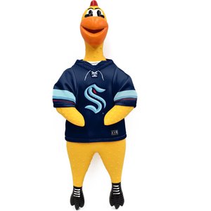 Littlearth Rubber Chicken Squeaky Dog Chew Toy, Seattle Kraken