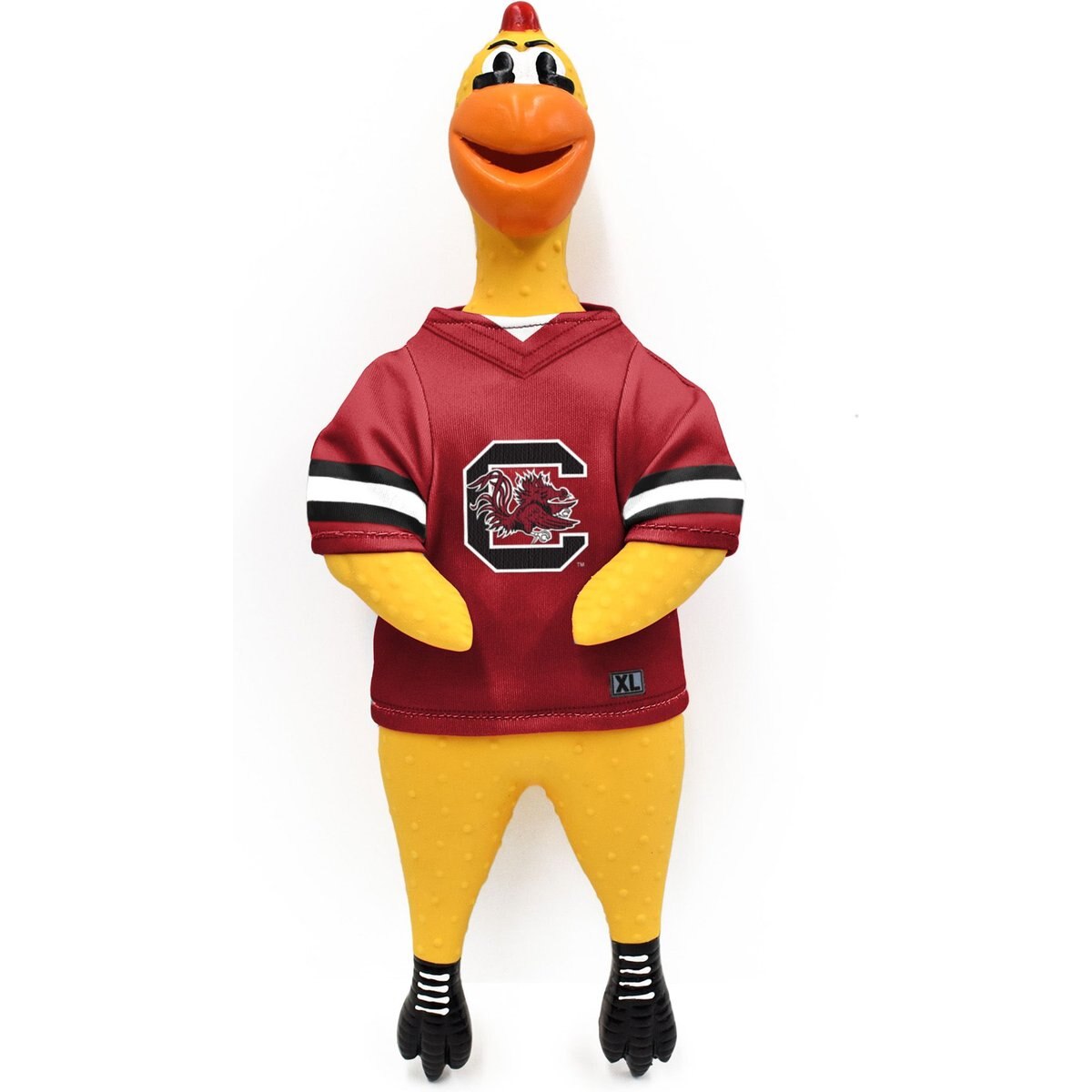 Littlearth NCAA Rubber Chicken Squeaky Dog Chew Toy, South Carolina Fighting Gamecocks