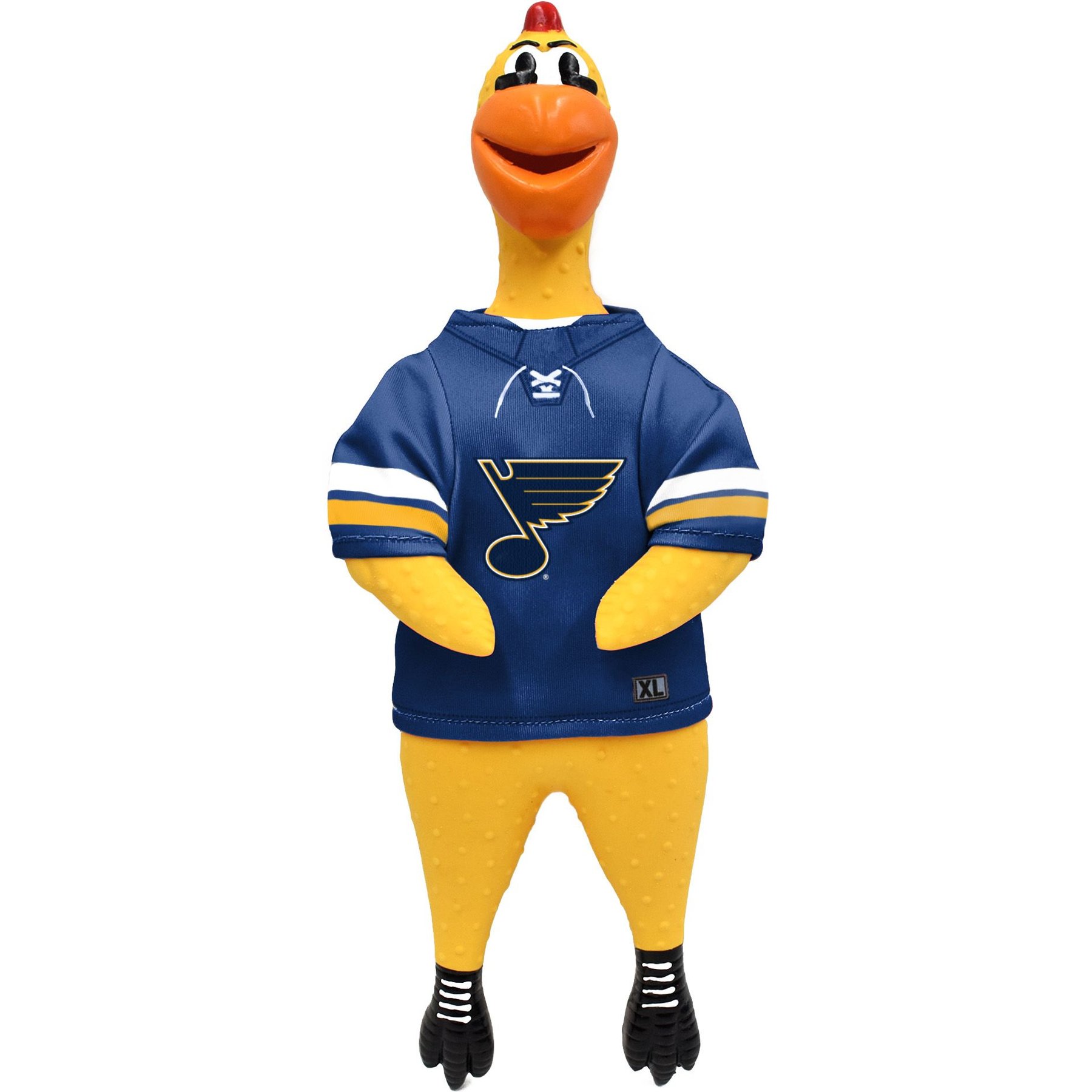 Littlearth NHL Rubber Chicken Squeaky Dog Chew Toy, St. Louis Blues