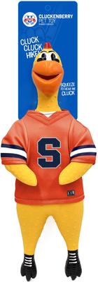 Show full view: Littlearth Rubber Chicken Squeaky Dog Chew Toy, Syracuse Orange slide 3 of 5