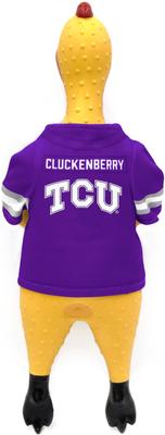 Show full view: Littlearth Rubber Chicken Squeaky Dog Chew Toy, TCU Horned Frogs slide 2 of 5
