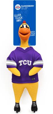 Show full view: Littlearth Rubber Chicken Squeaky Dog Chew Toy, TCU Horned Frogs slide 3 of 5