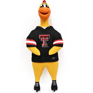 Littlearth Rubber Chicken Squeaky Dog Chew Toy, Texas Tech Red Raiders