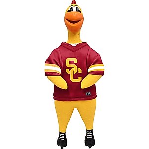 Littlearth Rubber Chicken Squeaky Dog Chew Toy, USC Trojans
