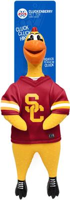 Show full view: Littlearth Rubber Chicken Squeaky Dog Chew Toy, USC Trojans slide 3 of 5