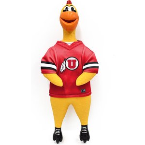 Littlearth Rubber Chicken Squeaky Dog Chew Toy, Utah Utes