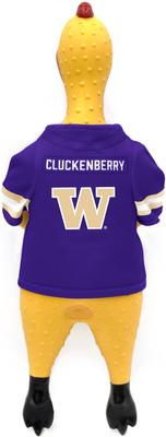 Show full view: Littlearth Rubber Chicken Squeaky Dog Chew Toy, Washington Huskies slide 2 of 5
