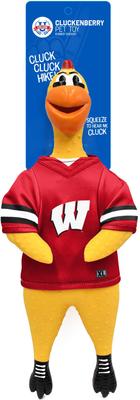 Show full view: Littlearth Rubber Chicken Squeaky Dog Chew Toy, Wisconsin Badgers slide 3 of 5