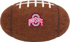 Littlearth NCAA Tough Chewer Dog Football Toy, Ohio State Buckeyes