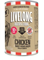 Livelong Healthy & Strong Chicken & Sweet Potato Recipe Wet Dog Food, 12.5-oz can, case of 12 slide 1 of 6