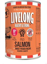 Livelong Healthy & Strong Salmon & Sweet Potato Recipe Wet Dog Food, 12.5-oz can, case of 12