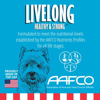 Show full view: Livelong Healthy & Strong Trout & Sweet Potato Recipe Wet Dog Food, 12.5-oz can, case of 12 slide 3 of 8