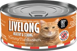 Livelong Healthy & Strong Yummy Turducken Wet Cat Food, 5.5-oz can, 24 count slide 1 of 6