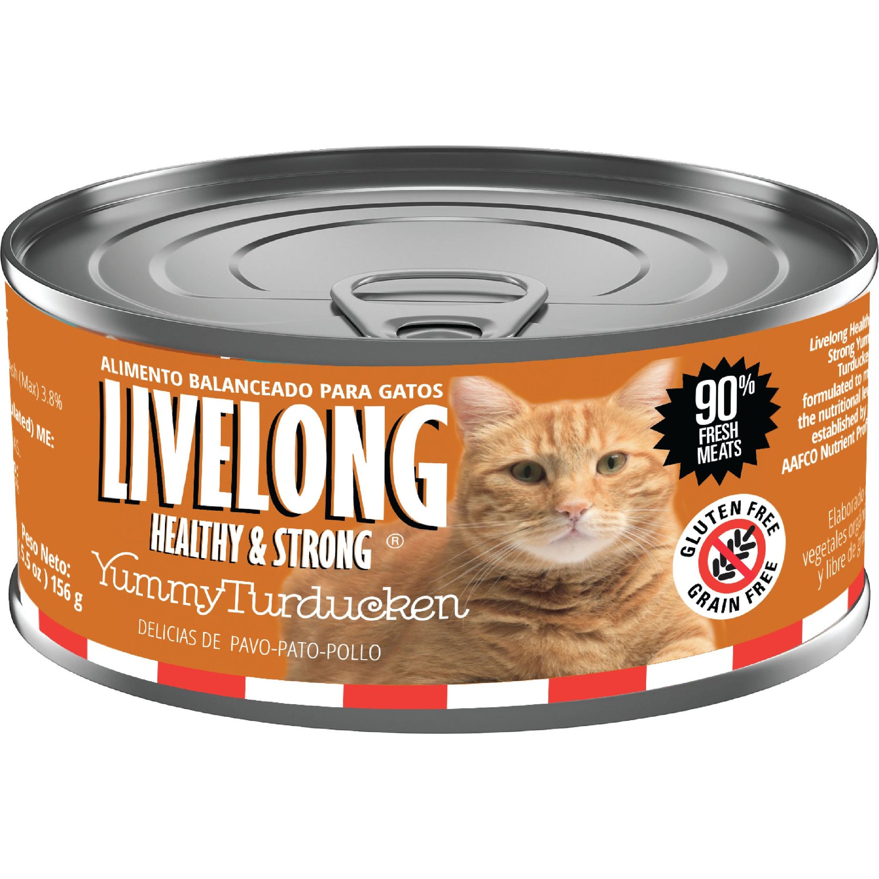 Livelong Healthy & Strong Yummy Turducken Wet Cat Food, 5.5-oz can, 24 count