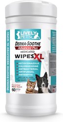Lively Pets Derma-Soothe Advance Plus Medicated Dog & Cat Wipes, 60 count