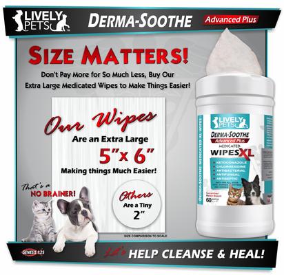 Show full view: Lively Pets Derma-Soothe Advance Plus Medicated Dog & Cat Wipes, 60 count slide 5 of 8