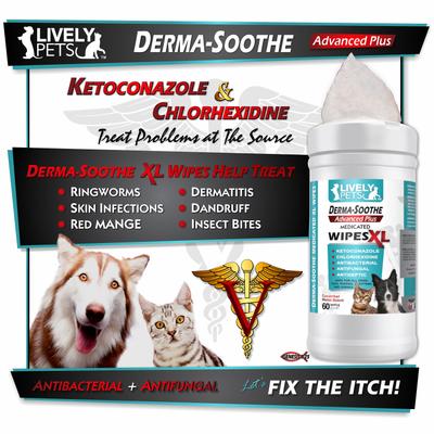 Show full view: Lively Pets Derma-Soothe Advance Plus Medicated Dog & Cat Wipes, 60 count slide 6 of 8