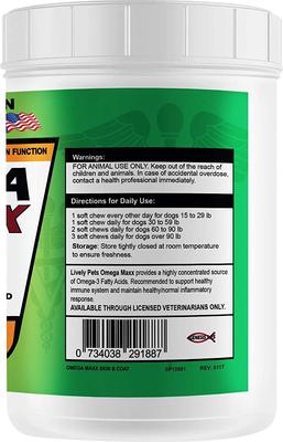 Show full view: Lively Pets Omega Maxx Fish Oil Large & Giant Dog Soft Chews, 150 count slide 4 of 8