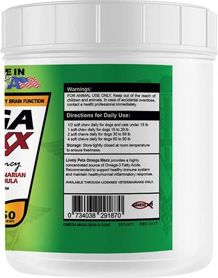 Show full view: Lively Pets Omega Maxx Fish Oil Small & Medium Dog Soft Chews, 150 count slide 4 of 7