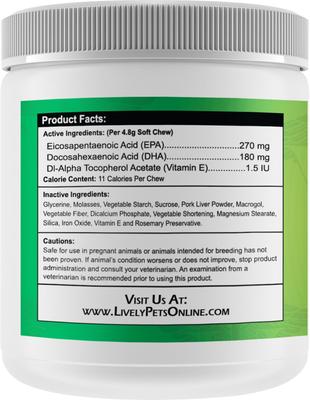 Show full view: Lively Pets Omega Maxx Fish Oil Small & Medium Dog Soft Chews, 60 count slide 3 of 7