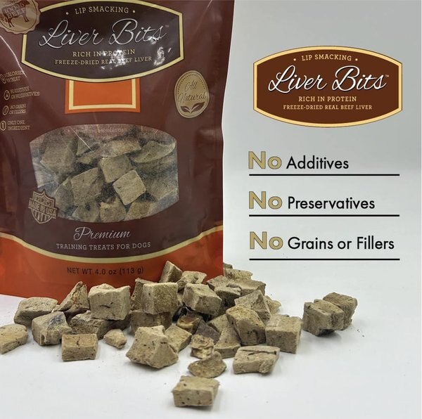 Liver Bits Freeze-Dried Raw Dog Treats, 4-oz bag