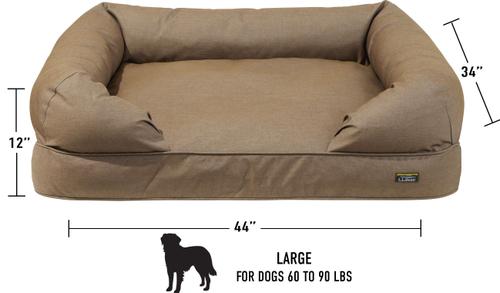 Show full view: L.L.Bean Denim Premium Sofa Removable Cover Dog & Cat Bed, Burlap, Large slide 3 of 5