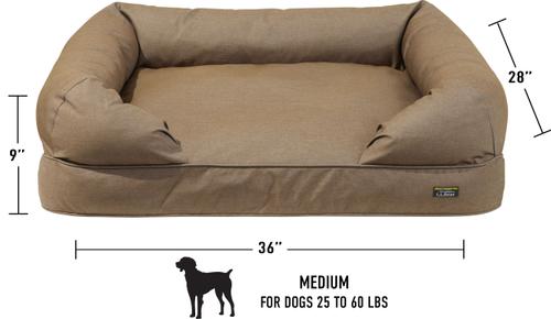 Show full view: L.L.Bean Denim Premium Sofa Removable Cover Dog & Cat Bed, Burlap, Medium slide 3 of 5