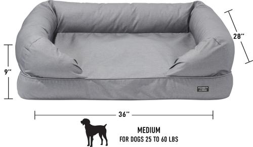 Show full view: L.L.Bean Denim Premium Sofa Removable Cover Dog & Cat Bed, Platinum, Medium slide 3 of 6