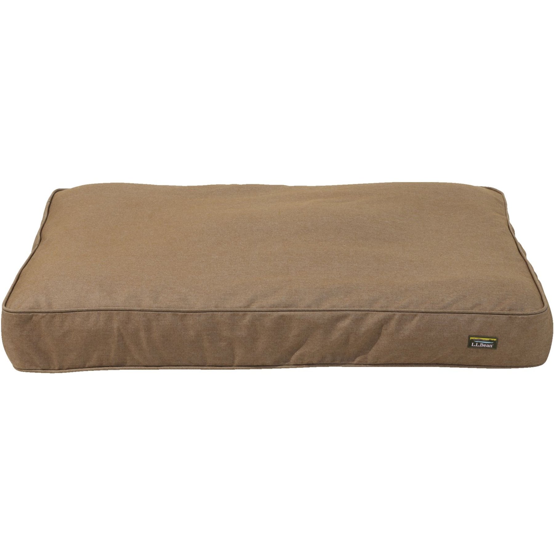 L.L.Bean Premium Denim Rectangular Dog & Cat Bed, Burlap, Large