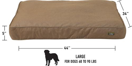 Show full view: L.L.Bean Premium Denim Rectangular Dog & Cat Bed, Burlap, Large slide 3 of 6