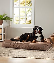 L.L.Bean Premium Denim Rectangular Dog & Cat Bed, Burlap, X-Large