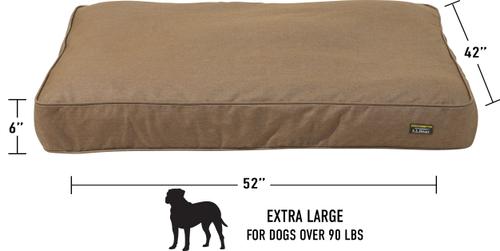Show full view: L.L.Bean Premium Denim Rectangular Dog & Cat Bed, Burlap, X-Large slide 3 of 7