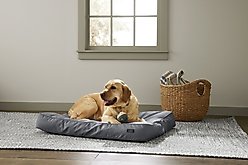 L.L.Bean Premium Denim Rectangular Dog & Cat Bed, Platinum, Large