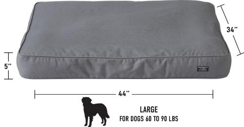 Show full view: L.L.Bean Premium Denim Rectangular Dog & Cat Bed, Platinum, Large slide 3 of 6