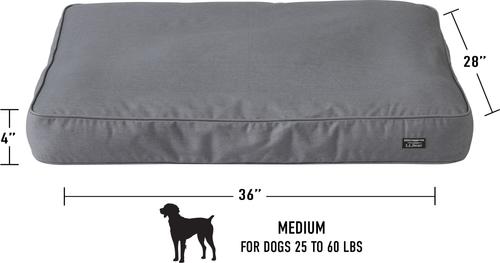 Premium Denim Rectangular Dog Cat Bed, Platinum, Medium