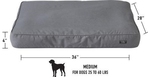 Show full view: L.L.Bean Premium Denim Rectangular Dog & Cat Bed, Platinum, Medium slide 3 of 7