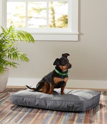 L.L.Bean Premium Denim Rectangular Dog & Cat Bed, Platinum, Small