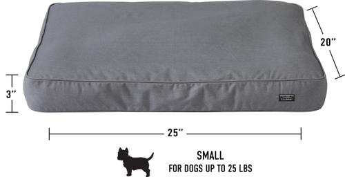 Show full view: L.L.Bean Premium Denim Rectangular Dog & Cat Bed, Platinum, Small slide 3 of 7