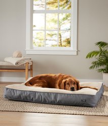 L.L.Bean Premium Fleece Dog & Cat Bed with Removable Cover, Platinum, Large