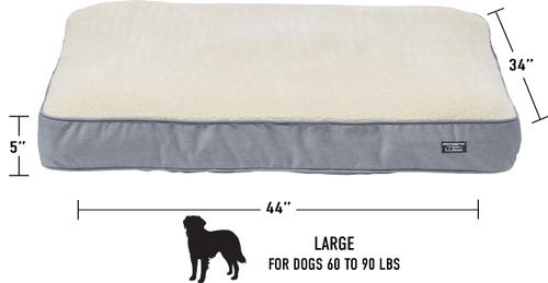 Show full view: L.L.Bean Premium Fleece Dog & Cat Bed with Removable Cover, Platinum, Large slide 3 of 5