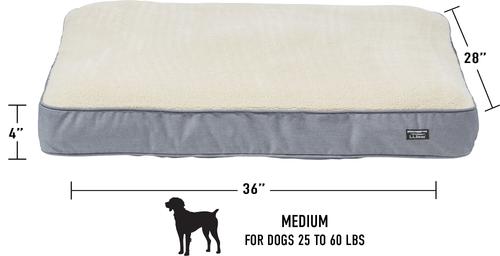 Show full view: L.L.Bean Premium Fleece Dog & Cat Bed with Removable Cover, Platinum, Medium slide 3 of 5