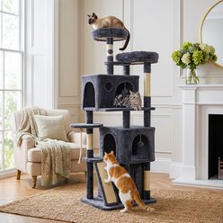 LONA Love Nature 64-in Faux Fur Hanging-Toys Cat Tree, Dark Grey