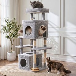 LONA Love Nature Condo 55-in Faux Fur Hanging-Toys Cat Tree, Light Grey