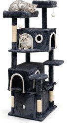LONA Love Nature Condo 64-in Faux Fur Hanging-Toys Cat Tree, Dark Grey