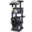 LONA Love Nature Condo 64-in Faux Fur Hanging-Toys Cat Tree, Dark Grey