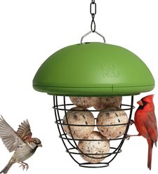 LONA Love Nature Outside Hanging Cage Refill Finch Wild Bird 5 Suet Balls Feeder, Green