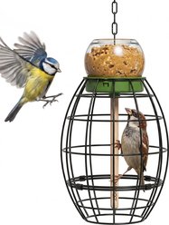 LONA Love Nature Oval Finch Wild Bird Mesh Cage Feeder, Green