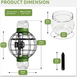 LONA Love Nature Round Finch Wild Bird Mesh Cage Feeder with 2 Empty Jars, Green slide 2 of 7