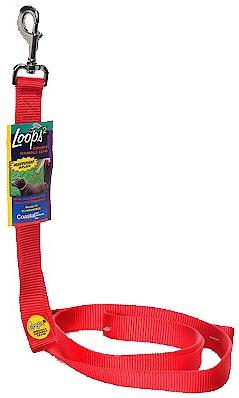 Show full view: Loops 2 Double Handle Dog Leash, Red slide 3 of 5